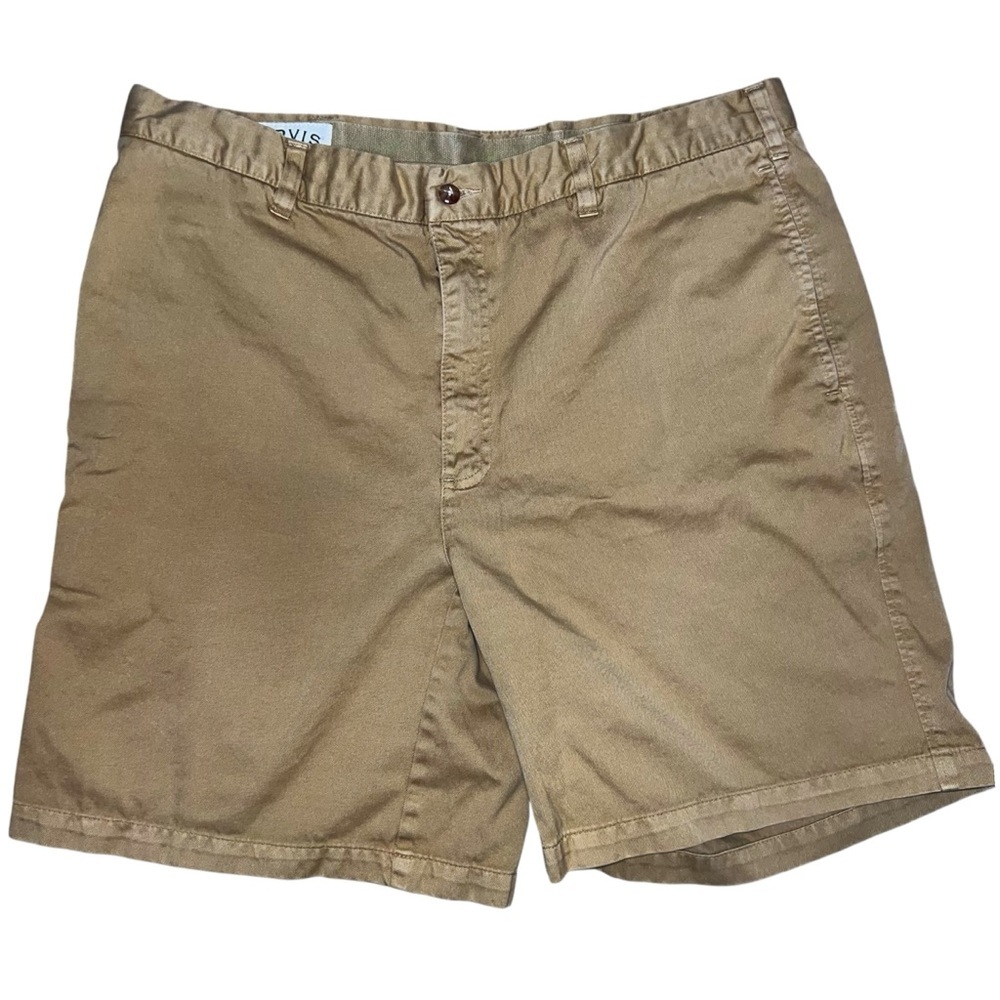 Orvis Men’s Flat front Shorts Khaki Cotton Size 40